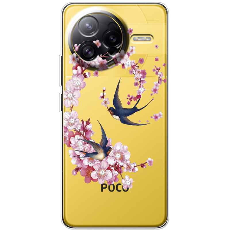 Чохол зі стразами Poco F7 Ultra Swallows and Bloom