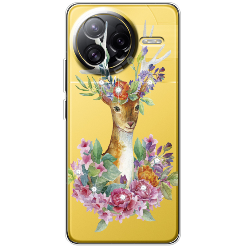 Чохол зі стразами Poco F7 Ultra Deer with flowers