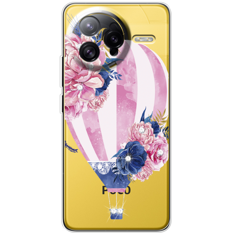 Чохол зі стразами Poco F7 Ultra Pink Air Baloon