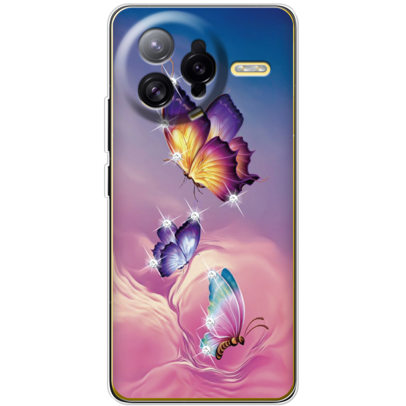 Чохол зі стразами Poco F7 Ultra Butterflies