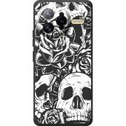 Чорний чохол BoxFace Poco F7 Ultra Skull and Roses