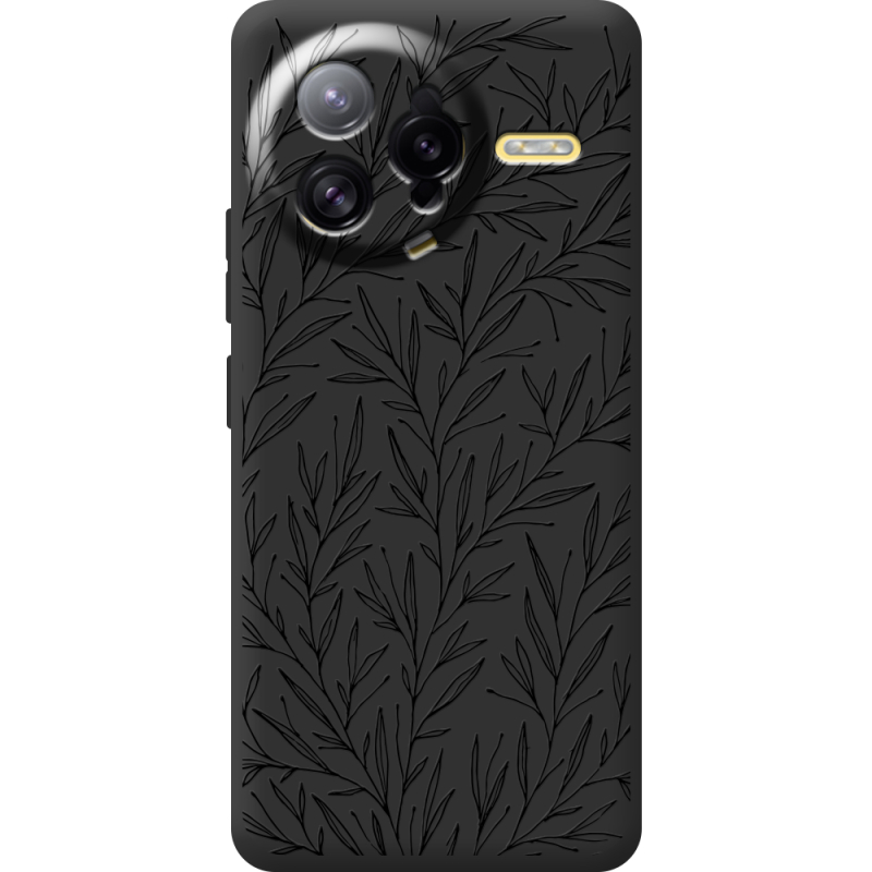 Чорний чохол BoxFace Poco F7 Ultra Leaves