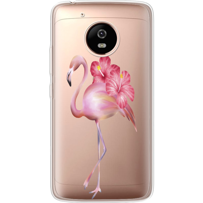 Прозрачный чехол Uprint Motorola Moto G5 XT1676 Floral Flamingo