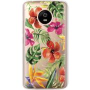 Прозрачный чехол Uprint Motorola Moto G5 XT1676 Tropical Flowers
