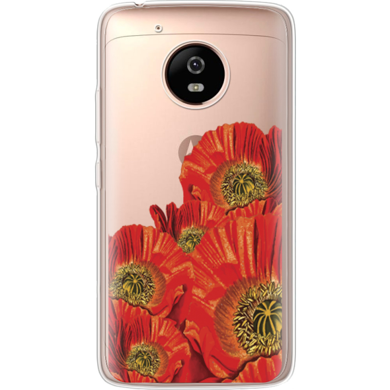 Прозрачный чехол Uprint Motorola Moto G5 XT1676 Red Poppies