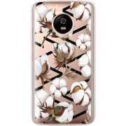 Прозрачный чехол Uprint Motorola Moto G5 XT1676 Cotton flowers