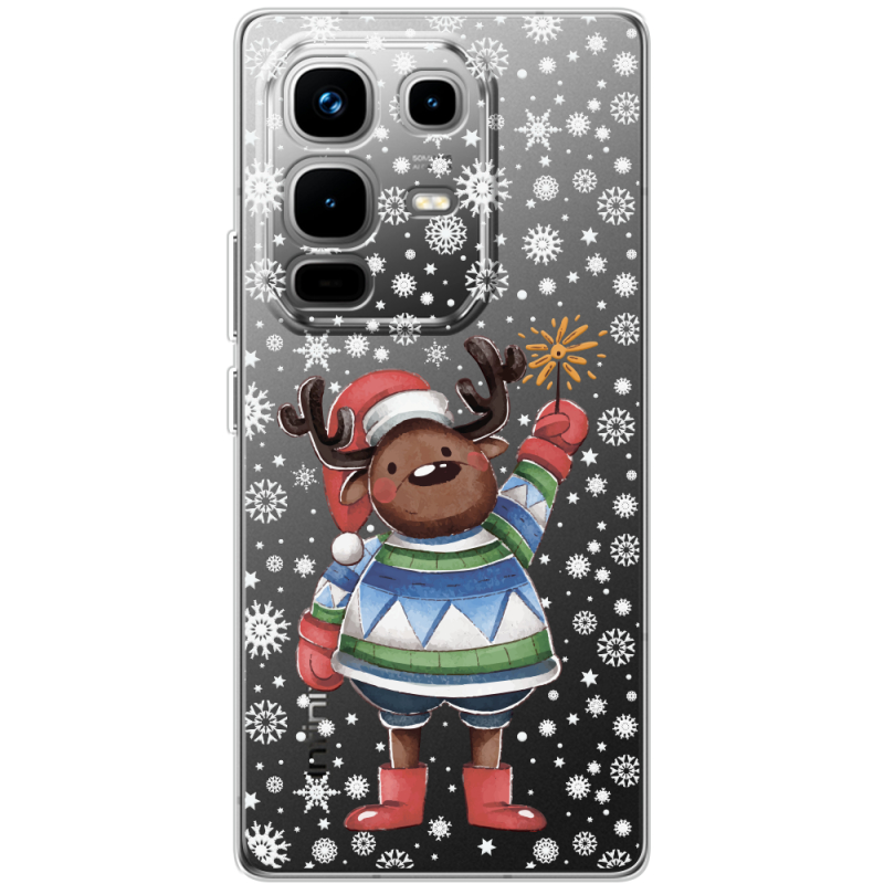 Прозорий чохол BoxFace Infinix Note 50 Christmas Deer with Snow