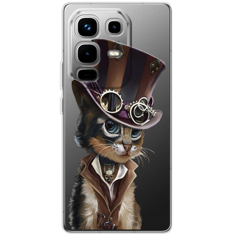 Прозорий чохол BoxFace Infinix Note 50 Steampunk Cat