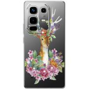 Чохол зі стразами Infinix Note 50 Deer with flowers