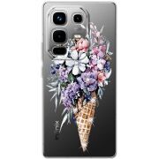 Чохол зі стразами Infinix Note 50 Ice Cream Flowers