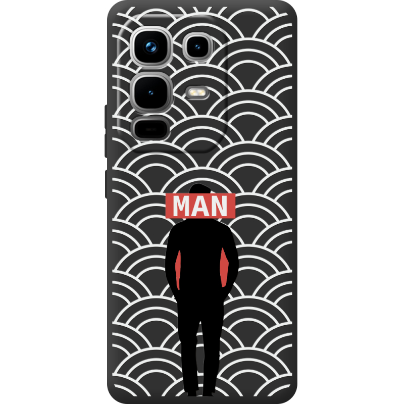 Чорний чохол BoxFace Infinix Note 50 Man Pattern