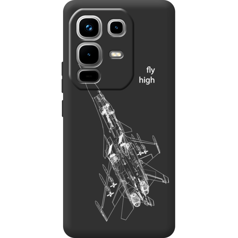 Чорний чохол BoxFace Infinix Note 50 Військовий літак