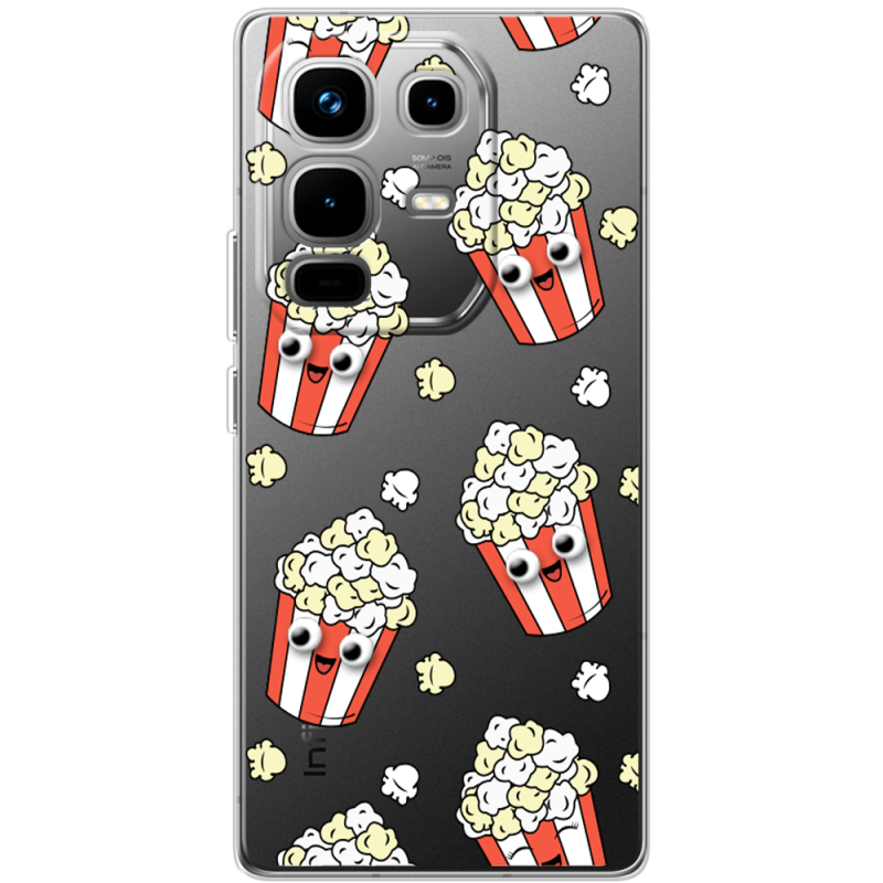 Прозорий чохол BoxFace Infinix Note 50 Pro с 3D-глазками Popcorn