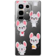 Прозорий чохол BoxFace Infinix Note 50 Pro с 3D-глазками Mouse