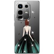 Чохол зі стразами Infinix Note 50 Pro Girl in the green dress