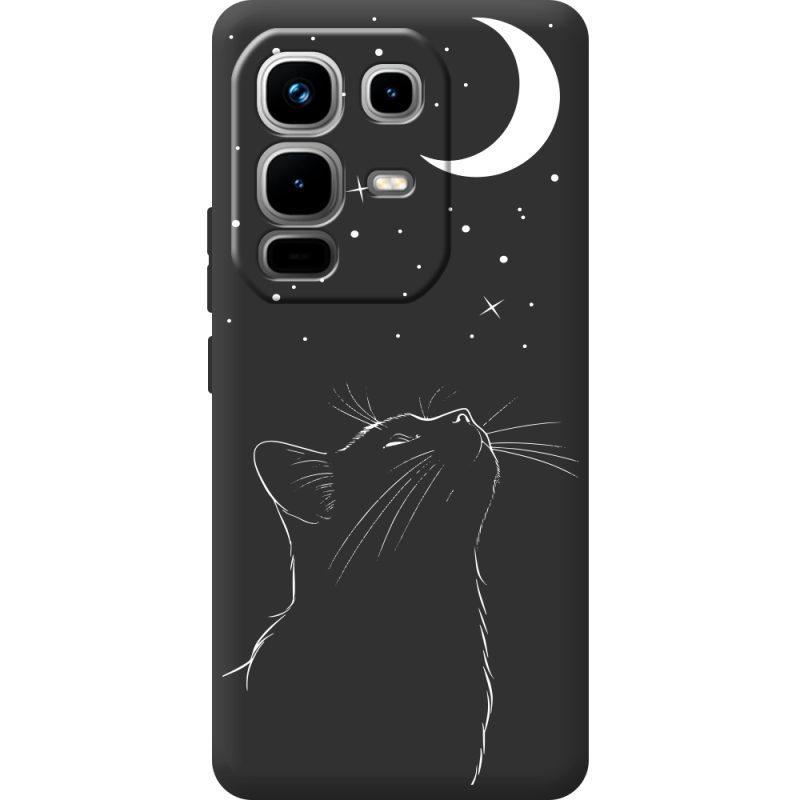 Чорний чохол BoxFace Infinix Note 50 Pro Місячний кіт
