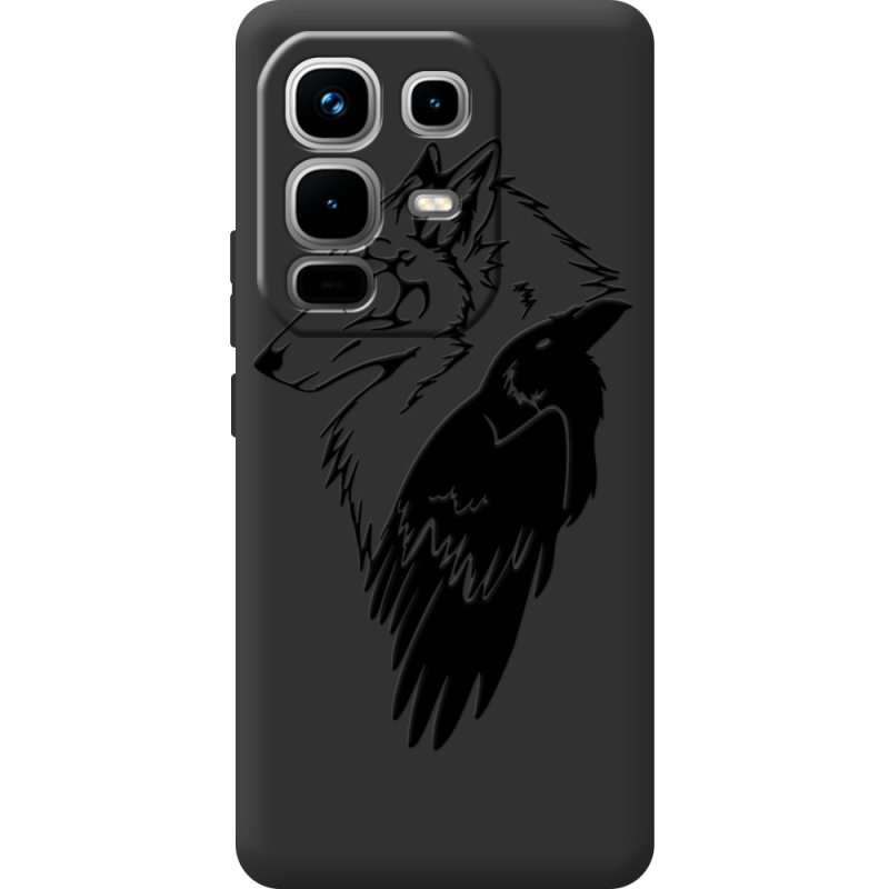 Чорний чохол BoxFace Infinix Note 50 Pro Wolf and Raven