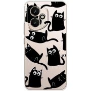 Прозорий чохол BoxFace Honor 400 с 3D-глазками Black Kitty