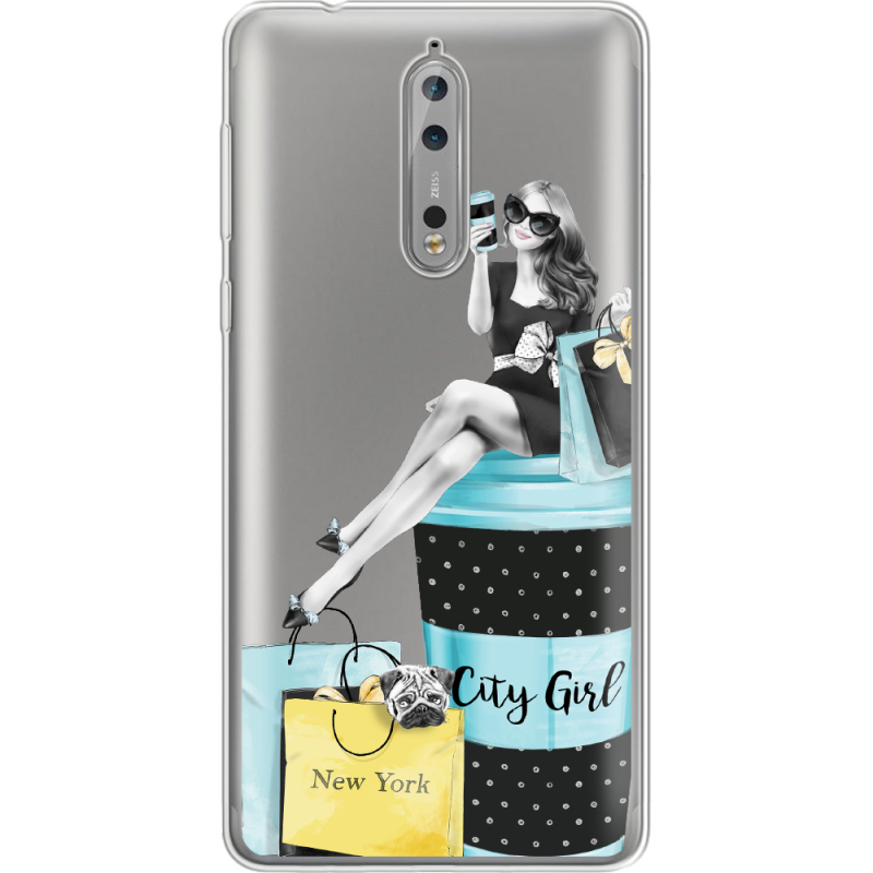 Прозрачный чехол Uprint Nokia 8 City Girl