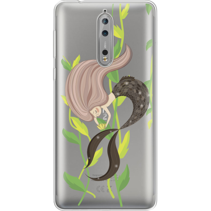 Прозрачный чехол Uprint Nokia 8 Cute Mermaid