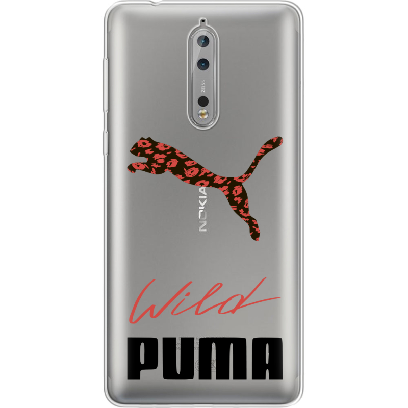 Прозрачный чехол Uprint Nokia 8 Wild Cat