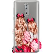 Прозрачный чехол Uprint Nokia 8 Mouse Girls