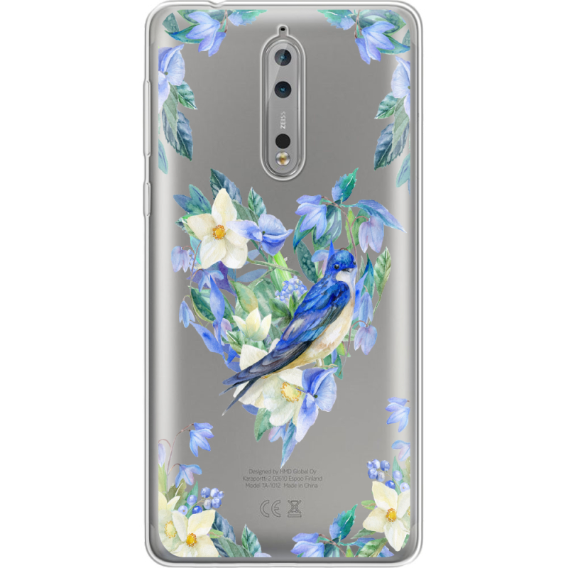 Прозрачный чехол Uprint Nokia 8 Spring Bird