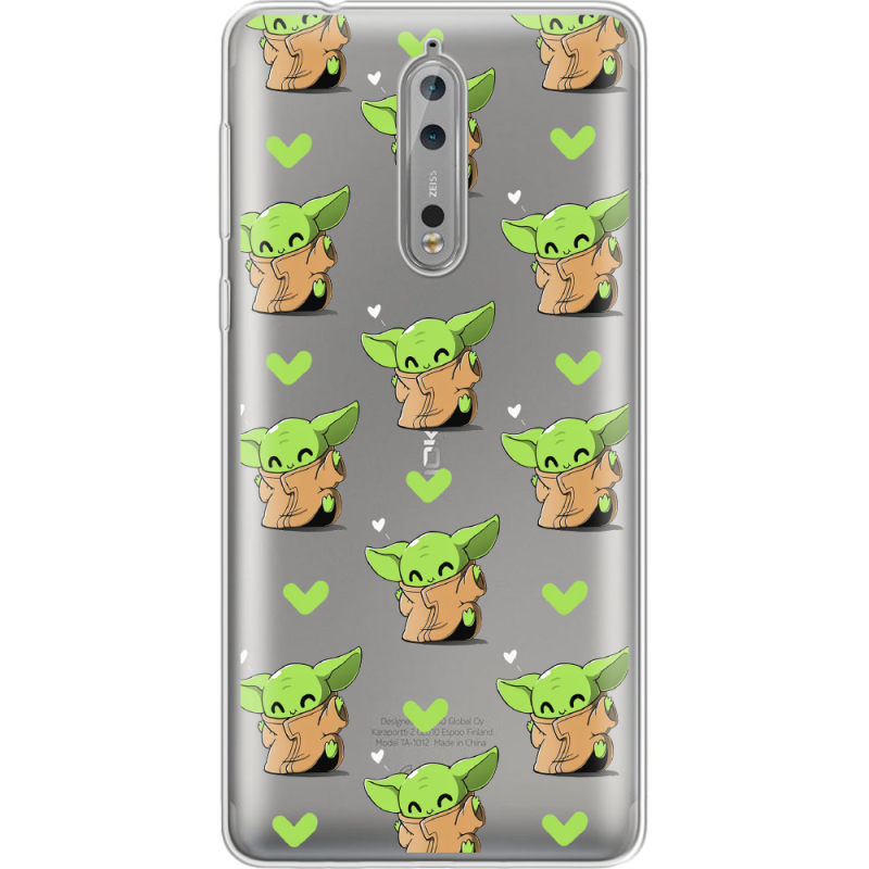 Прозрачный чехол Uprint Nokia 8 Pattern Baby Yoda