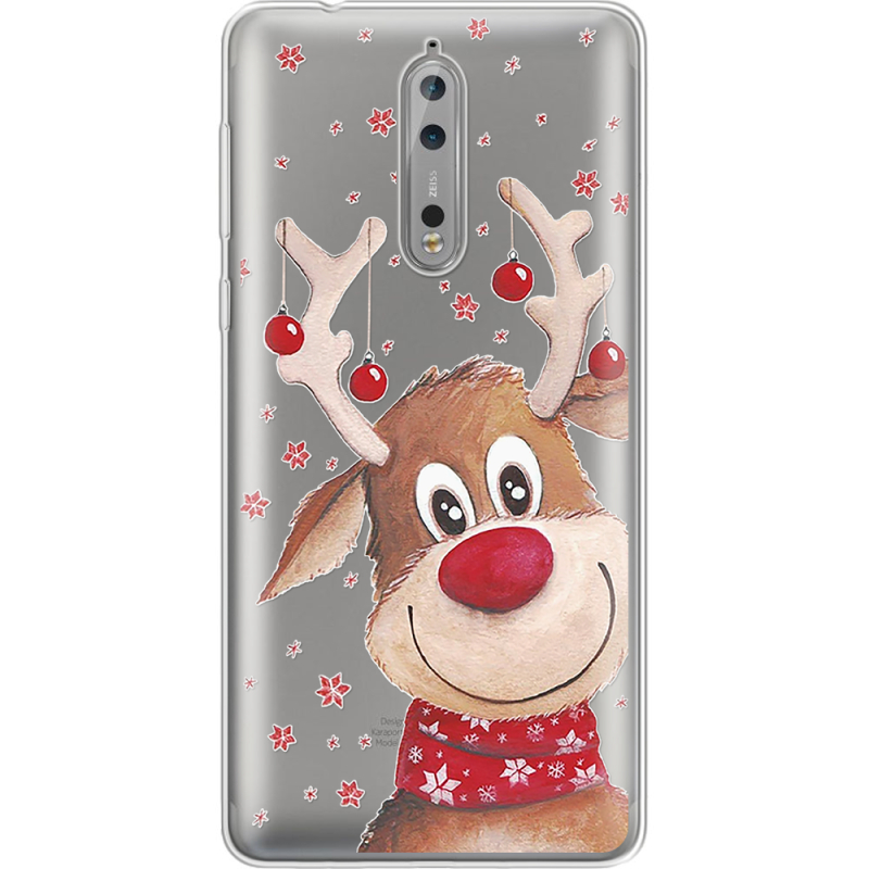 Прозрачный чехол Uprint Nokia 8 Winter Deer