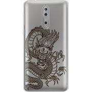 Прозрачный чехол Uprint Nokia 8 Chinese Dragon