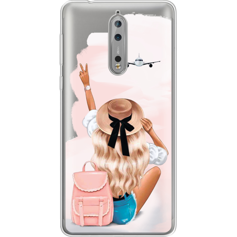 Прозрачный чехол Uprint Nokia 8 Travel Girl