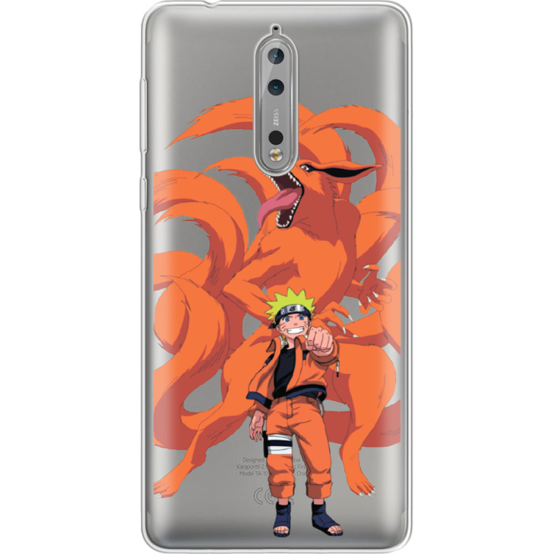 Прозрачный чехол Uprint Nokia 8 Naruto and Kurama
