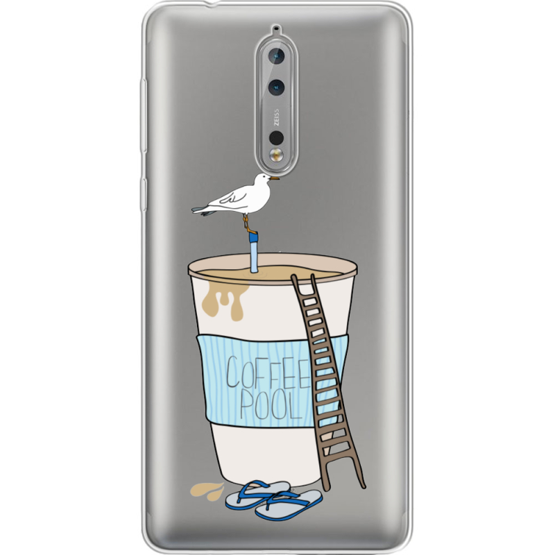 Прозрачный чехол Uprint Nokia 8 Segull in Cofee Pool
