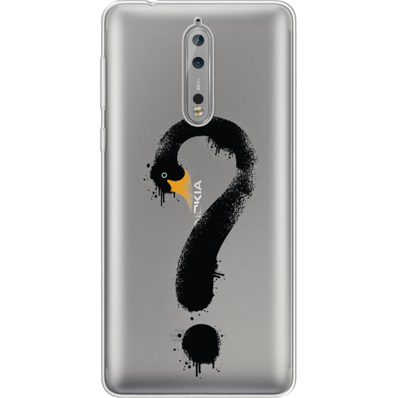 Прозрачный чехол Uprint Nokia 8 Swan question