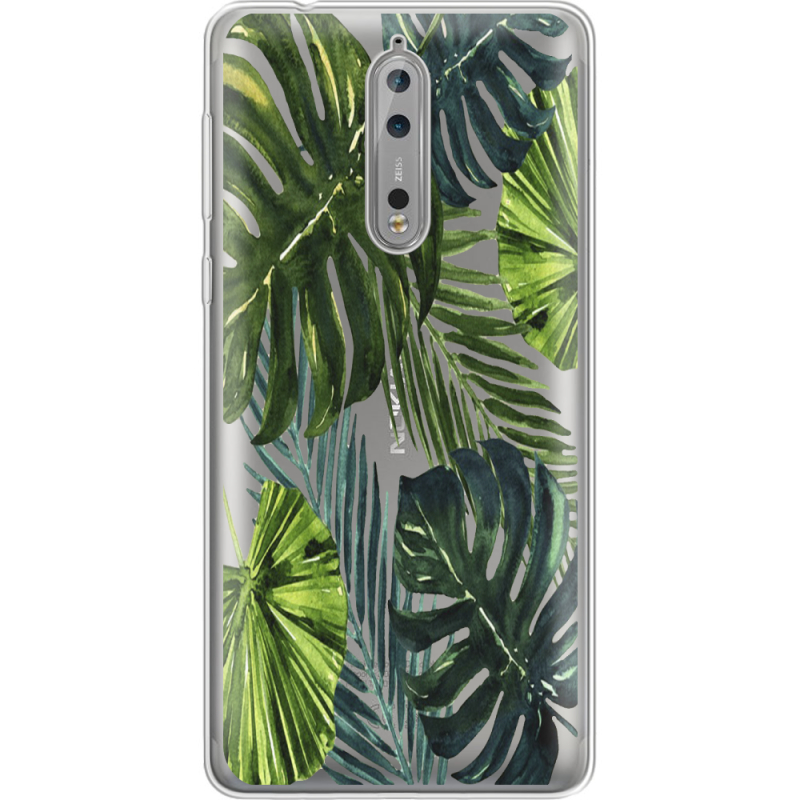 Прозрачный чехол Uprint Nokia 8 Palm Tree