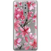 Прозрачный чехол Uprint Nokia 8 Pink Magnolia