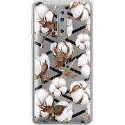 Прозрачный чехол Uprint Nokia 8 Cotton flowers