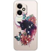 Чохол зі стразами Honor 400 Cat in Flowers