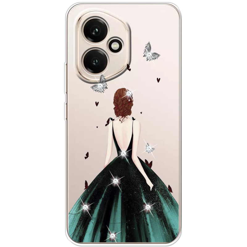 Чохол зі стразами Honor 400 Girl in the green dress