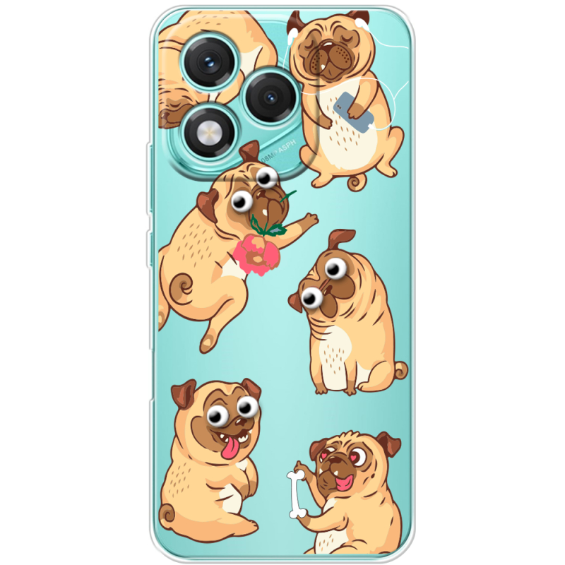 Прозорий чохол BoxFace Honor 400 Lite с 3D-глазками Pug