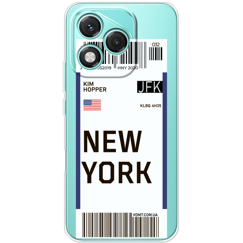 Прозорий чохол BoxFace Honor 400 Lite Ticket New York