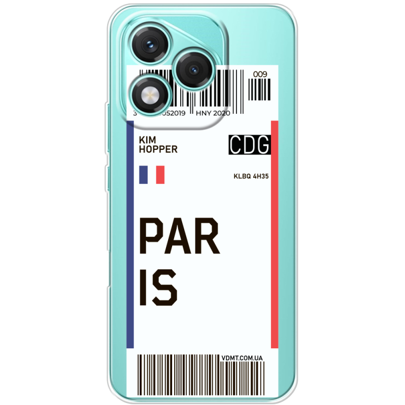 Прозорий чохол BoxFace Honor 400 Lite Ticket Paris