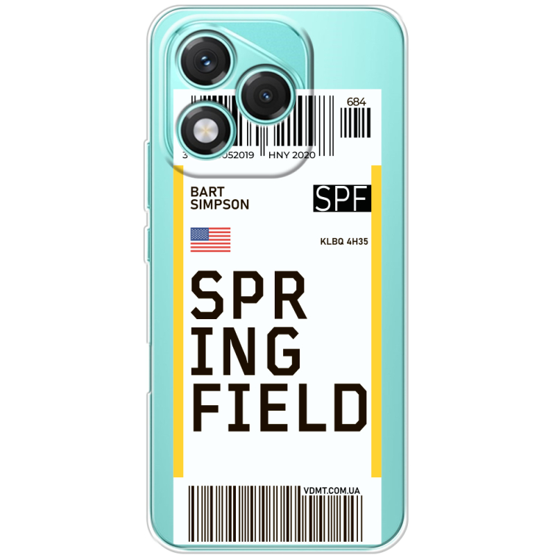 Прозорий чохол BoxFace Honor 400 Lite Ticket Springfield