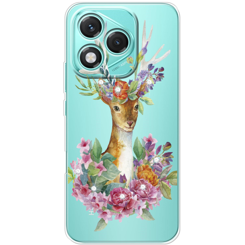 Чохол зі стразами Honor 400 Lite Deer with flowers