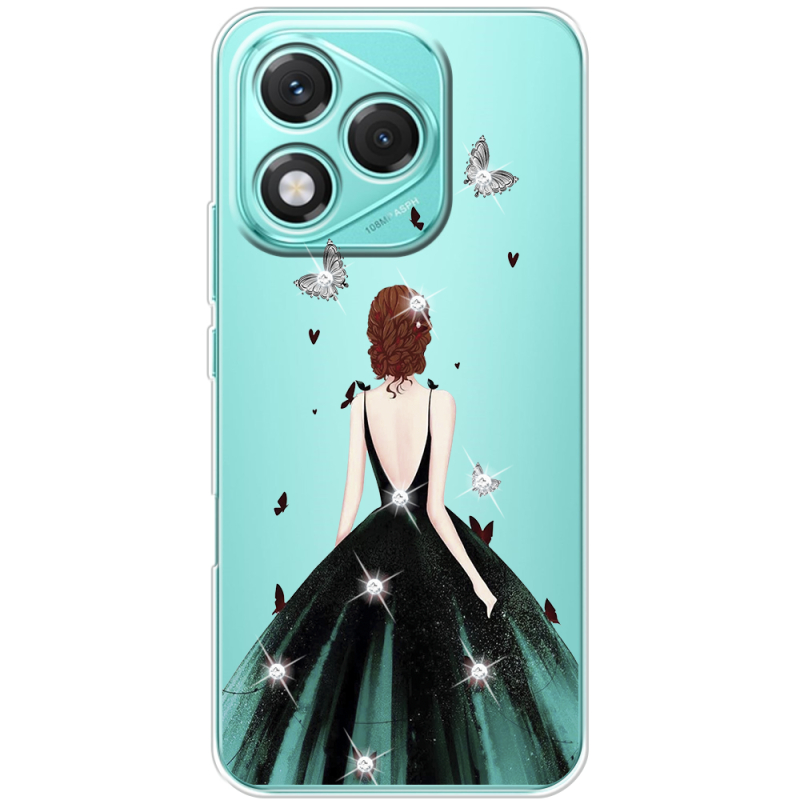 Чохол зі стразами Honor 400 Lite Girl in the green dress