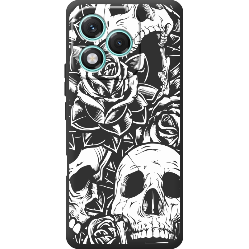 Чорний чохол BoxFace Honor 400 Lite Skull and Roses