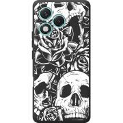 Чорний чохол BoxFace Honor 400 Lite Skull and Roses