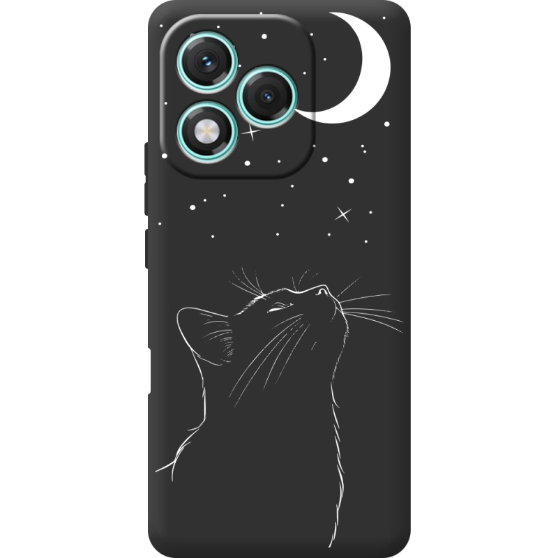 Чорний чохол BoxFace Honor 400 Lite Місячний кіт