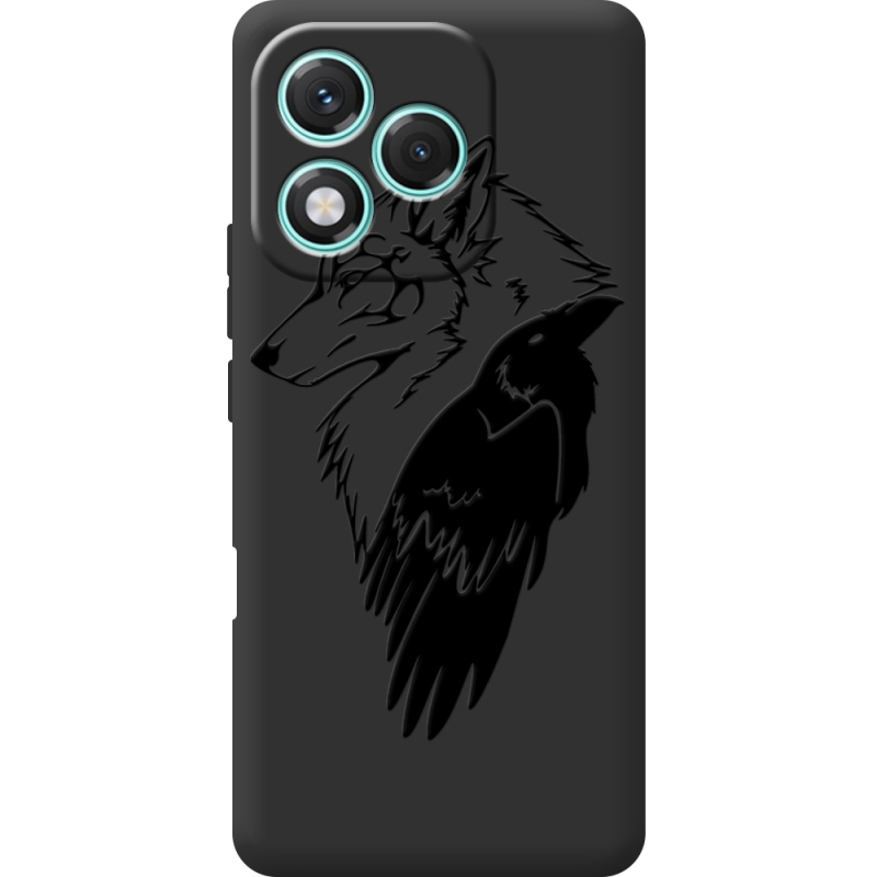 Чорний чохол BoxFace Honor 400 Lite Wolf and Raven