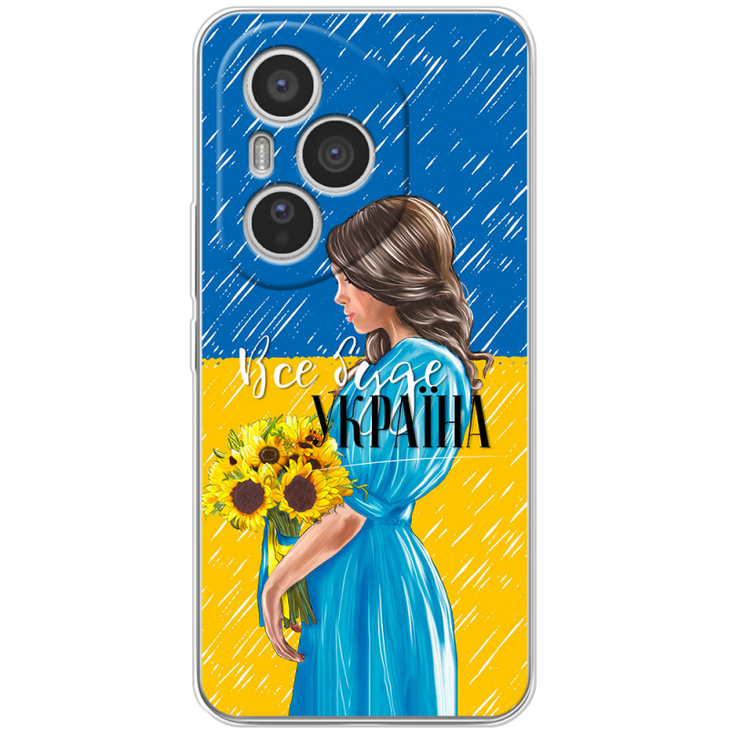 Чохол BoxFace Honor 400 Pro Україна дівчина з букетом